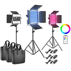 Bộ 3 đèn led quay phim chụp ảnh Neewer 660 RGB