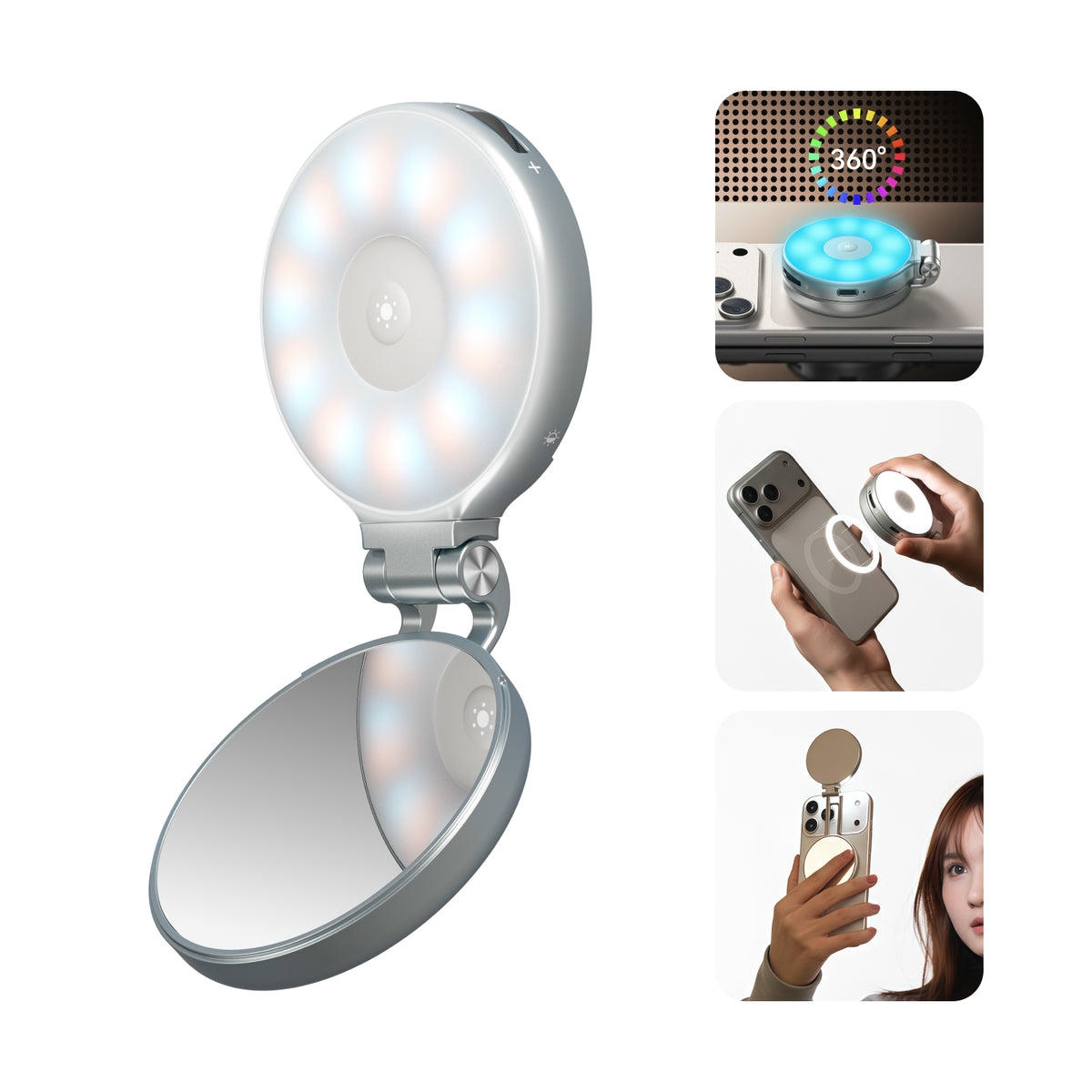 Telesin P5 Bgd 18wh 18bk Den Led Fill Light Selfie Magsafe Full Color 01 Hlstudio