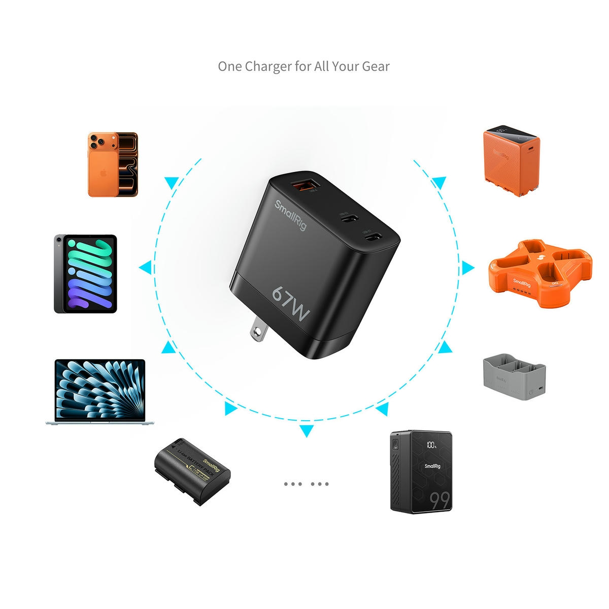 Smallrig 6562 Bo Sac Nhanh Gan 67W 1 Usb A 2 Usb C 4