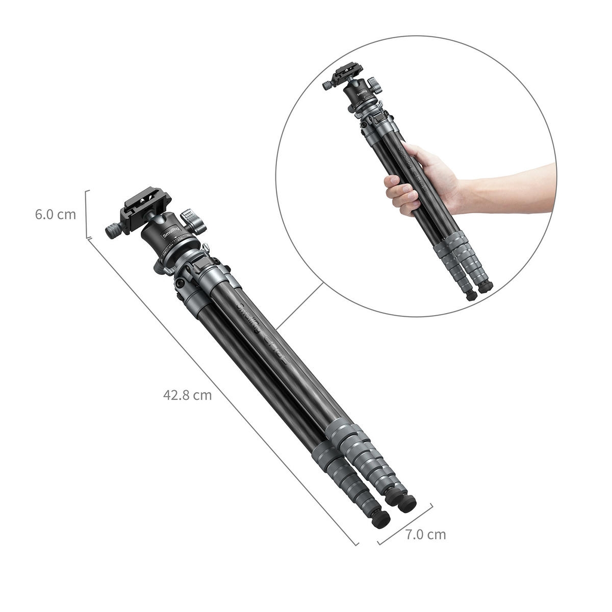 Smallrig 6598 Chan May Anh Du Lich Sieu Nhe Soi Carbon 2 Hlstudio